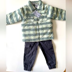 NWT Tommy Bahama 2pc toddler boy plaid quilted Shacket jacket and twill pants